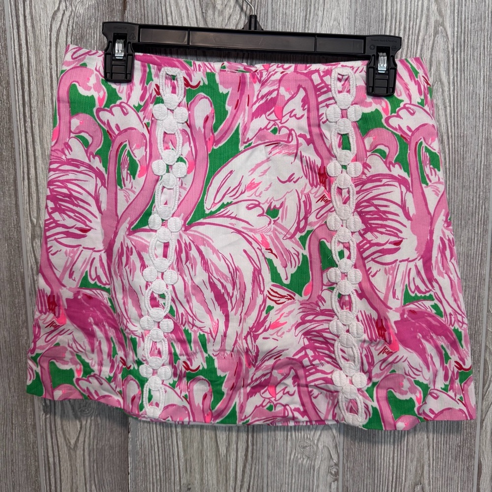 Lilly Pulitzer Pink and Green Flamingo Mini Skort